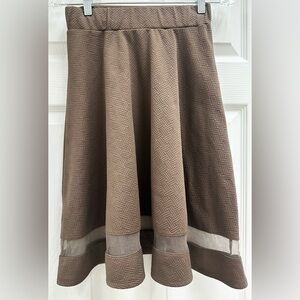 Faith and Joy Brown Midi A-Line Women Skirt Sz S